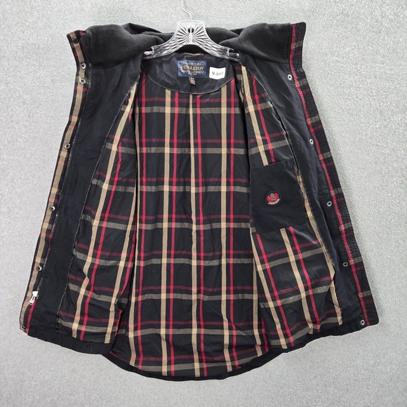 Pendleton Women Jacket Medium Black Rain Coat Hoodie Full Zip Snap Button Pocket - Picture 9 of 11